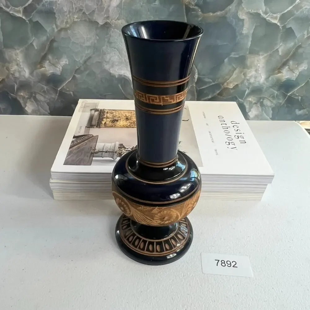 Hand Carved Wood Vase 8.5
